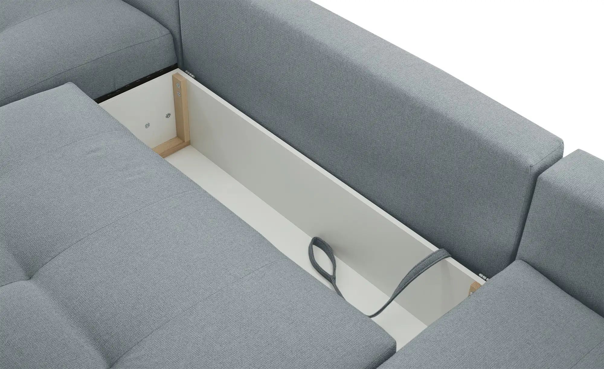 Wohnlandschaft mit Schlaffunktion Lemie ¦ grau ¦ Maße (cm): B: 356 H: 85 T: günstig online kaufen