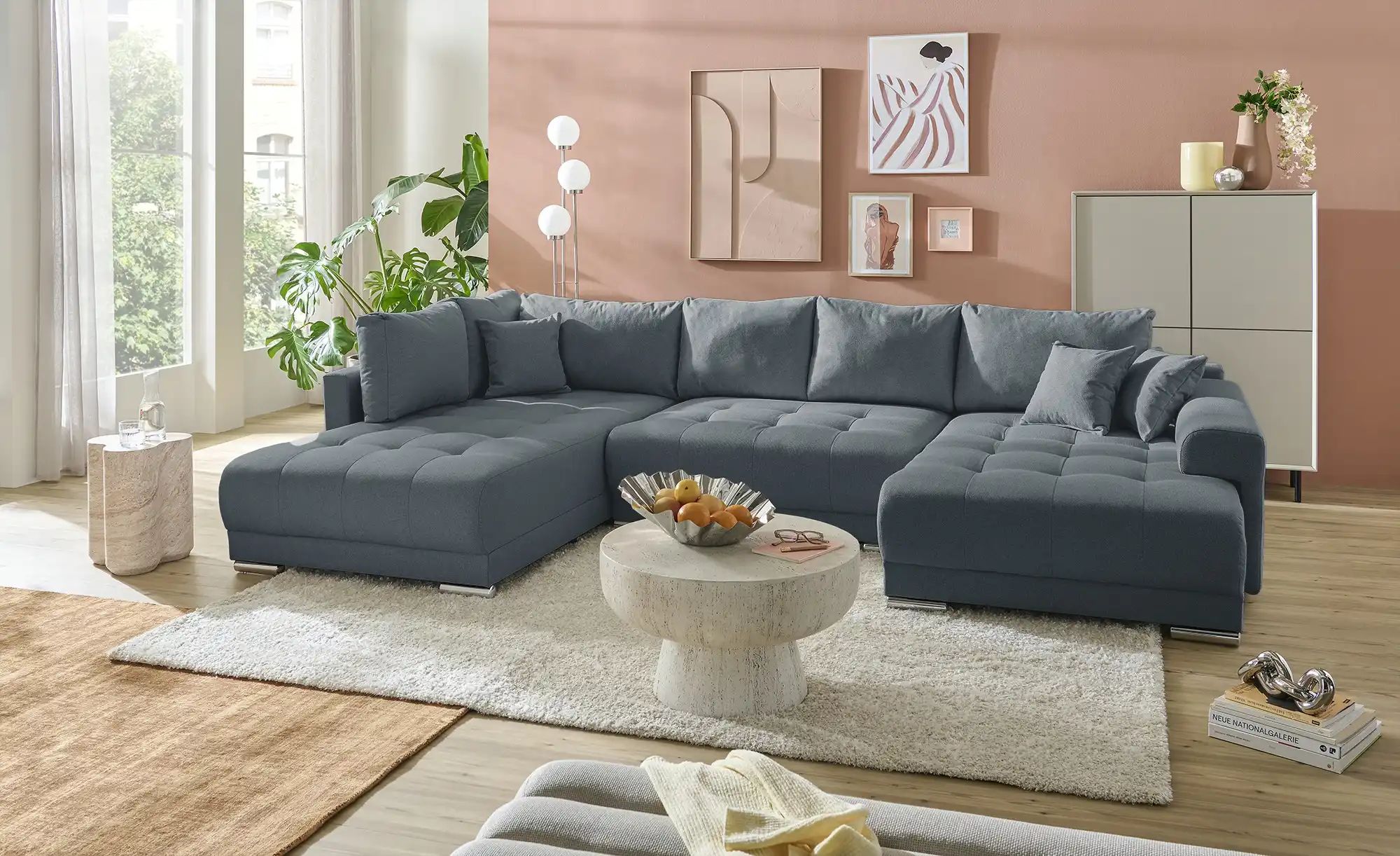 Thumbnail - Wohnlandschaft mit Schlaffunktion Lemie ¦ grau ¦ Maße (cm): B: 356 H: 85 T: 218.0 Polstermöbel > Sofas > Schlafsofas - H...