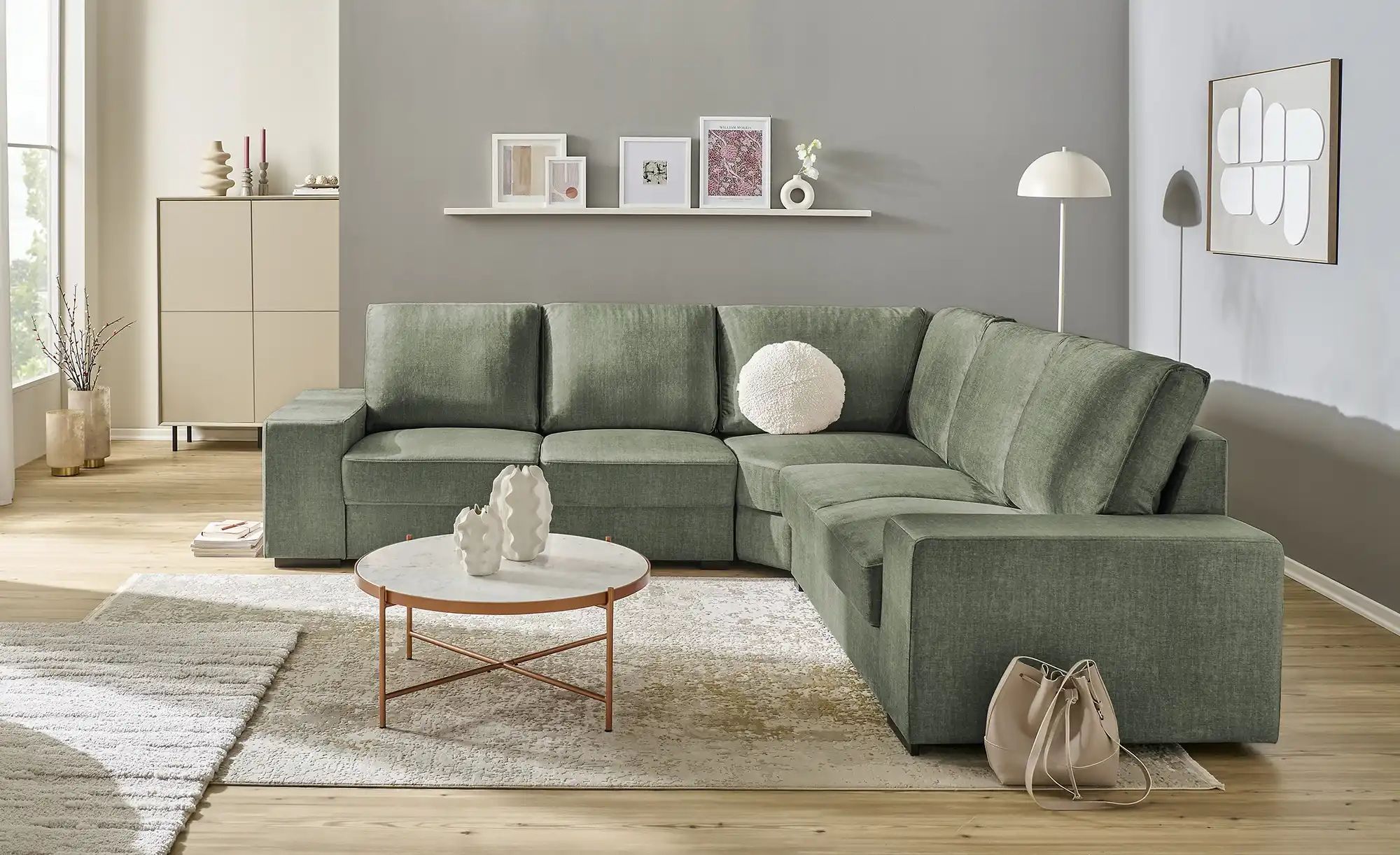 Ecksofa  Reneé ¦ grün ¦ Maße (cm): B: 280 H: 90 T: 280.0 Polstermöbel > Sof günstig online kaufen