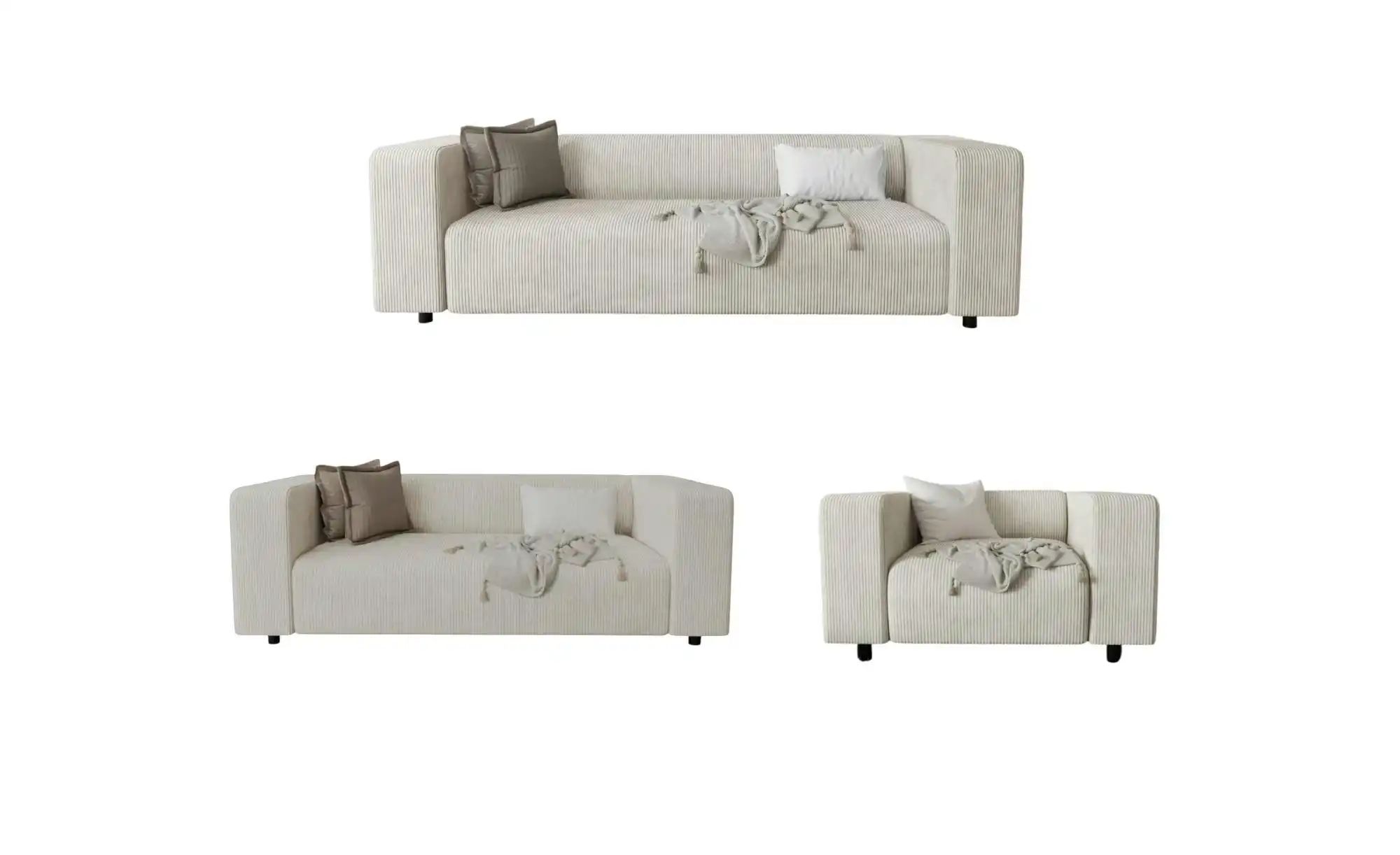 S-STYLE Polstergarnitur 3+2+1  Oskar  beige  Maße (cm): B: 175 H: 65 | 05905515799577