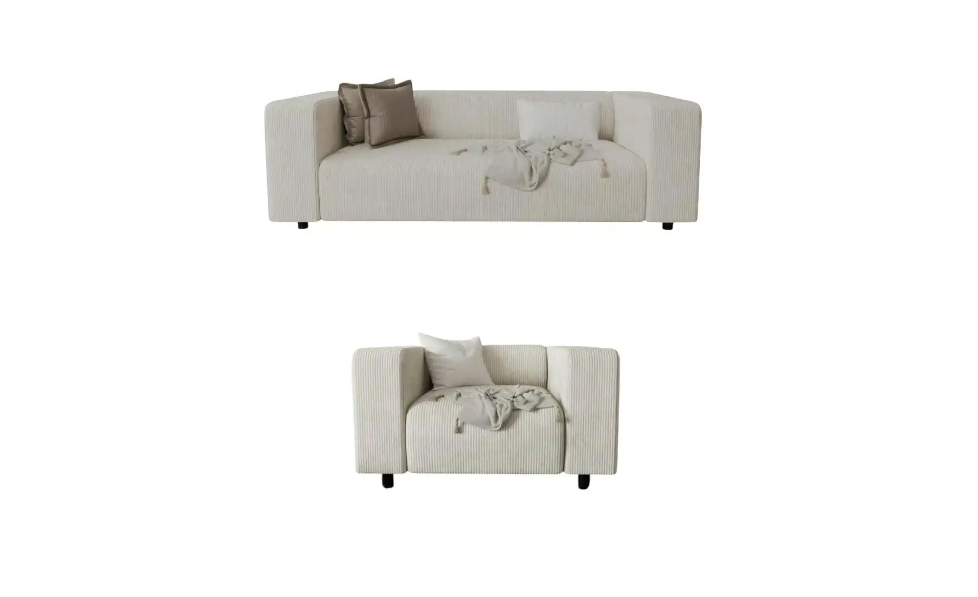 S-STYLE Polstergarnitur 2+1  Oskar ¦ beige ¦ Maße (cm): B: 151 H: 65 Polste günstig online kaufen