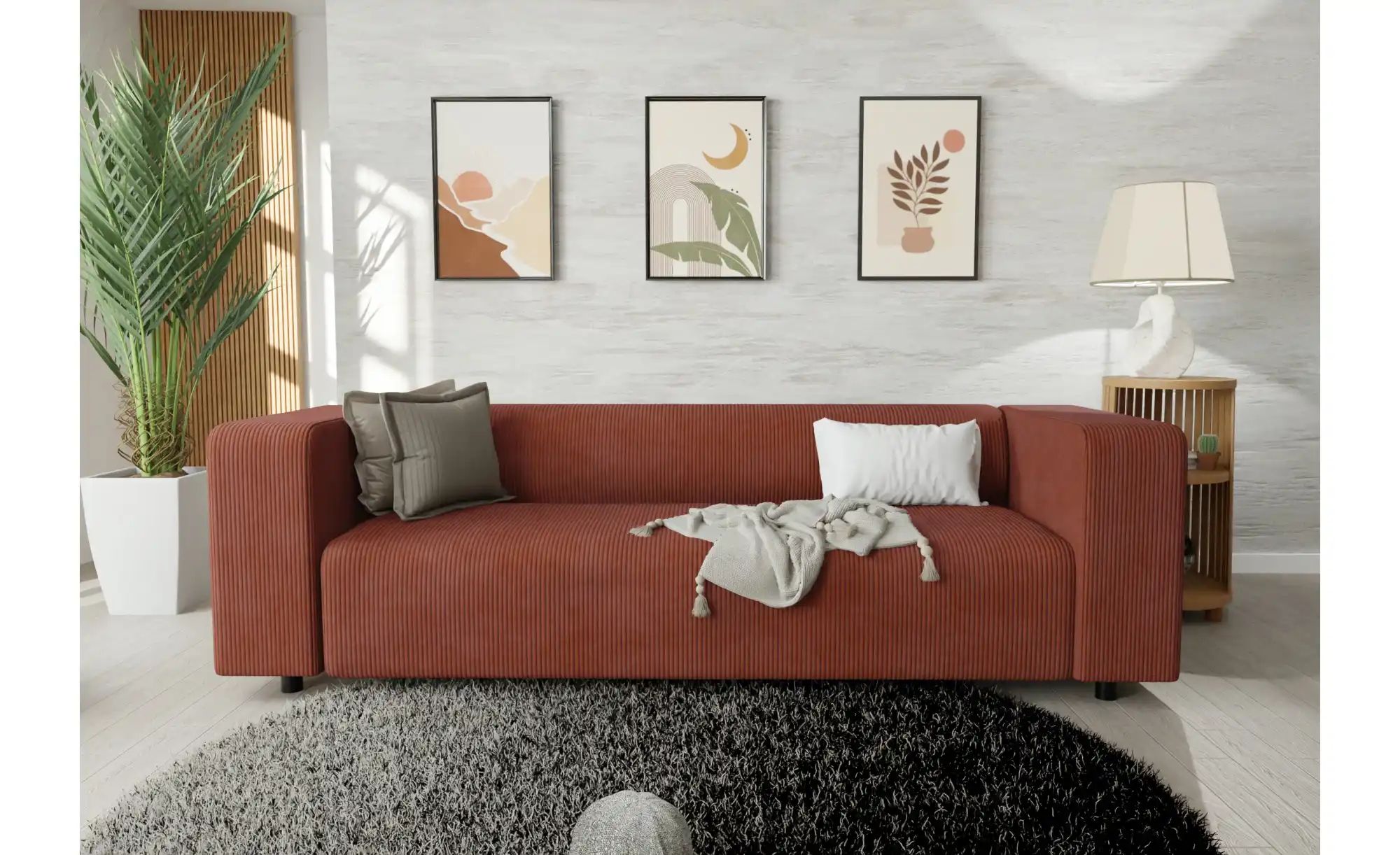 S-STYLE Polstergarnitur 3+1  Oskar ¦ rot ¦ Maße (cm): B: 175 H: 65 Polsterm günstig online kaufen