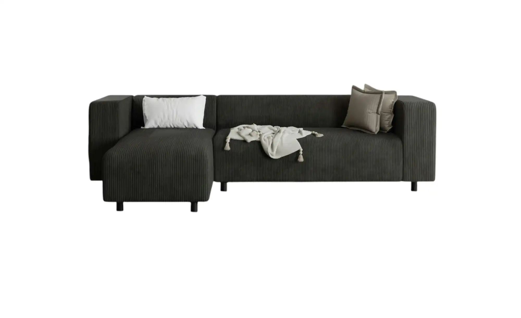 S-STYLE Ecksofa  Oskar ¦ schwarz ¦ Maße (cm): B: 240 H: 65 Polstermöbel > S günstig online kaufen