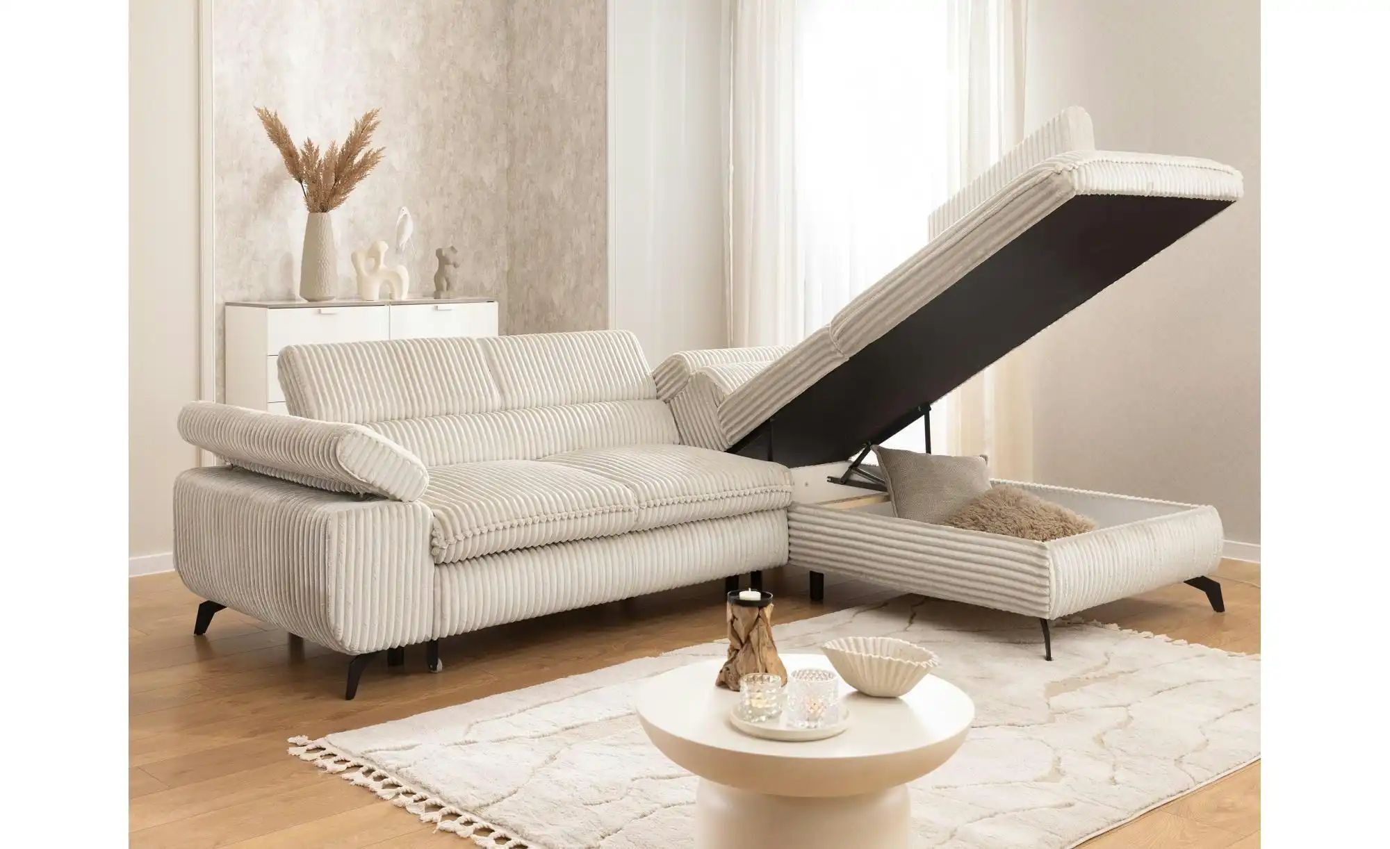 S-STYLE Ecksofa mit Schlaffunktion Bonnie ¦ creme ¦ Maße (cm): B: 275 H: 76 günstig online kaufen