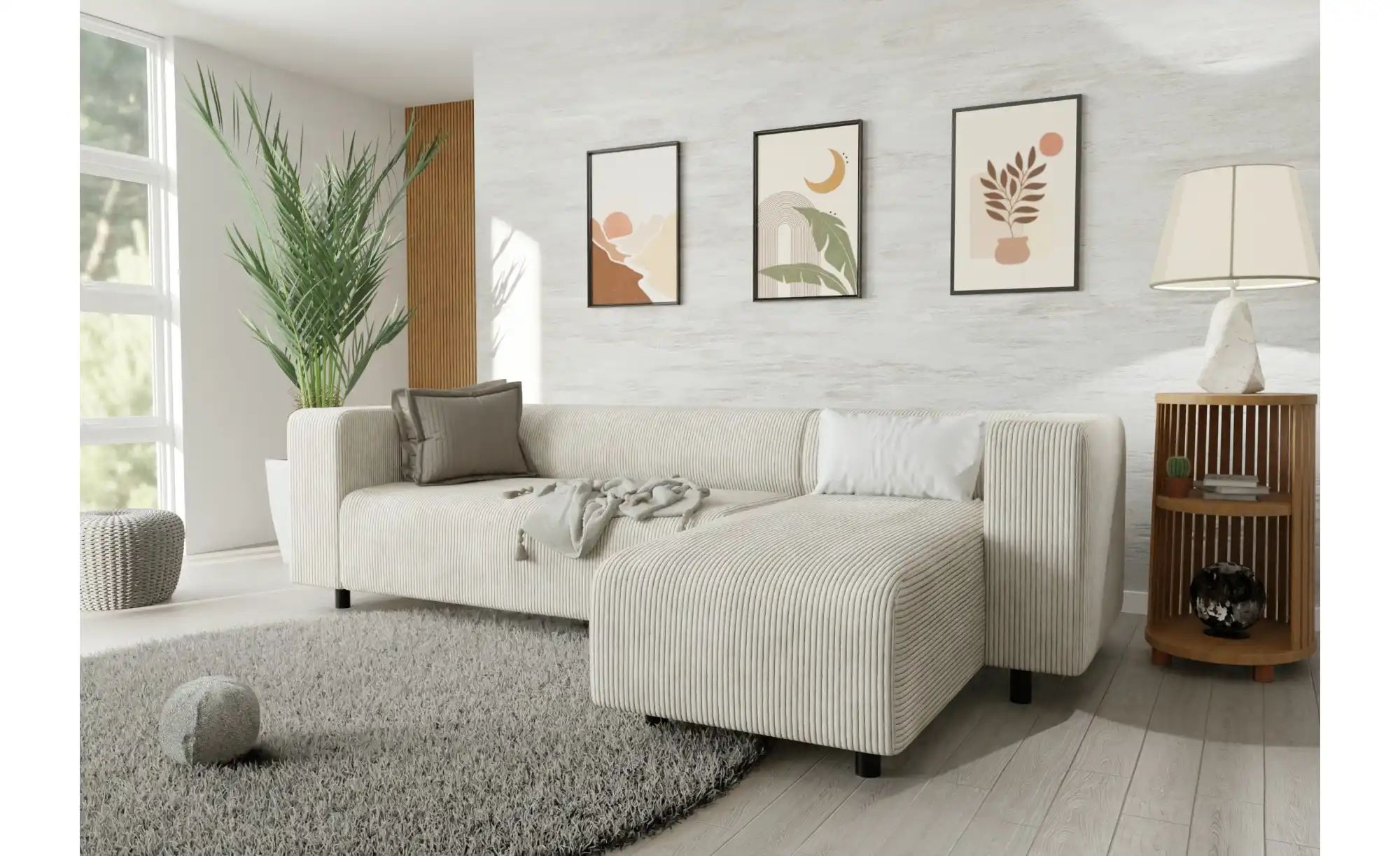 S-STYLE Ecksofa  Oskar ¦ beige ¦ Maße (cm): B: 240 H: 65 Polstermöbel > Sof günstig online kaufen