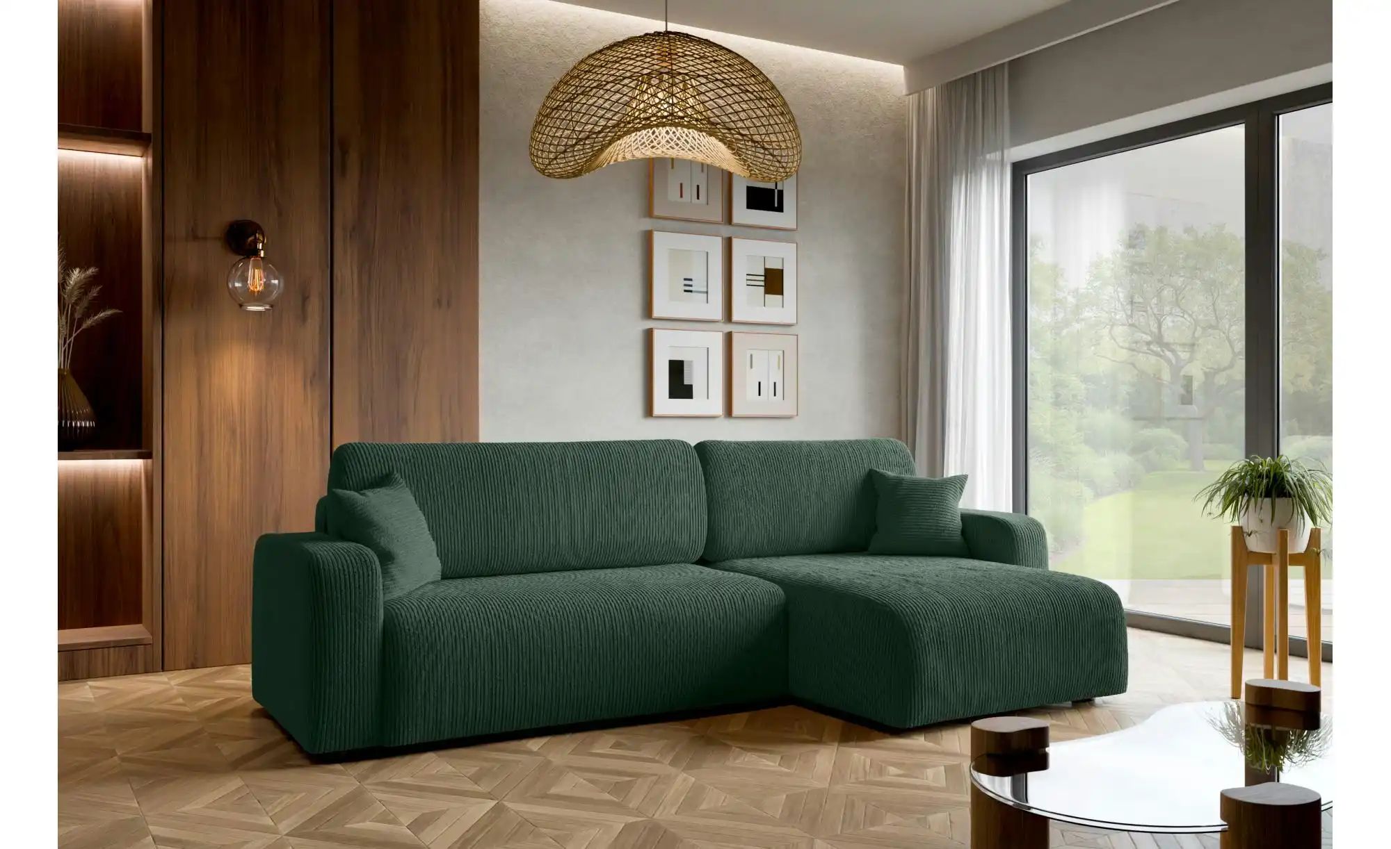 Thumbnail - Ecksofa mit Schlaffunktion Pianio ¦ grün ¦ Maße (cm): B: 272 H: 82 Polstermöbel > Sofas > Ecksofas - Höffner