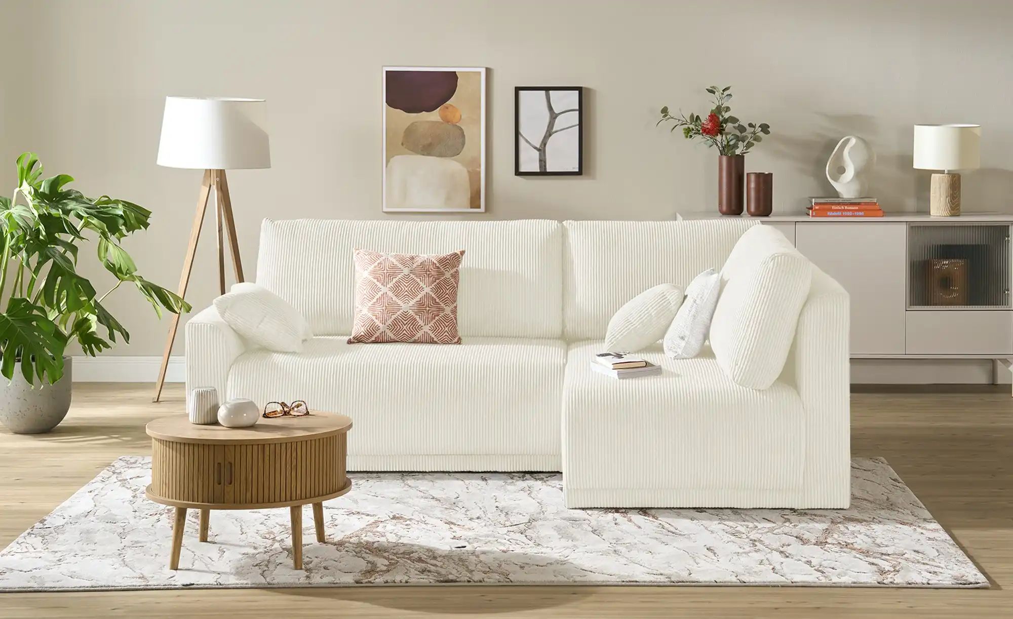 Thumbnail - Ecksofa mit Schlaffunktion Malyn ¦ beige ¦ Maße (cm): B: 235 H: 90 T: 160.0 Polstermöbel > Sofas > Schlafsofas - Höffner