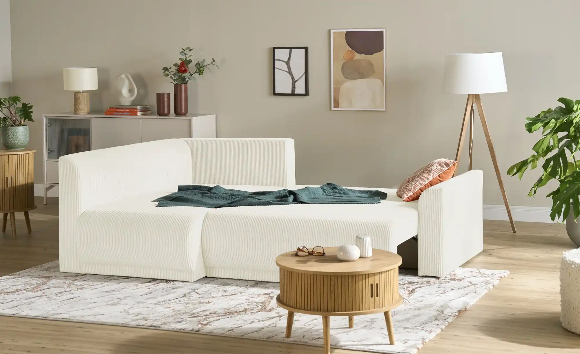 Ecksofa mit Schlaffunktion Malyn ¦ beige ¦ Maße (cm): B: 235 H: 90 T: 160.0 günstig online kaufen