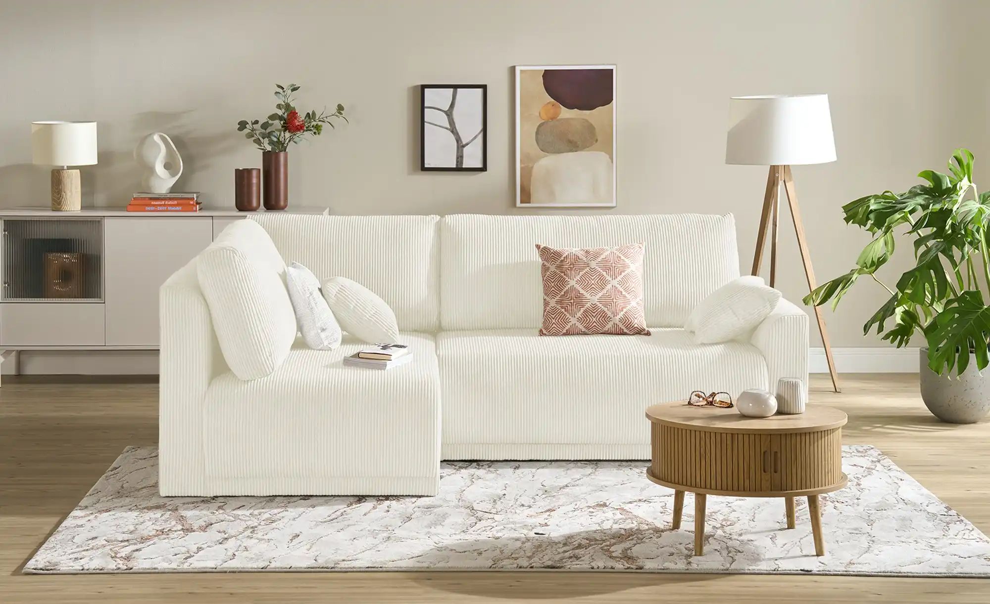 Thumbnail - Ecksofa mit Schlaffunktion Malyn ¦ beige ¦ Maße (cm): B: 235 H: 90 T: 160.0 Polstermöbel > Sofas > Wohnlandschaften - Hö...