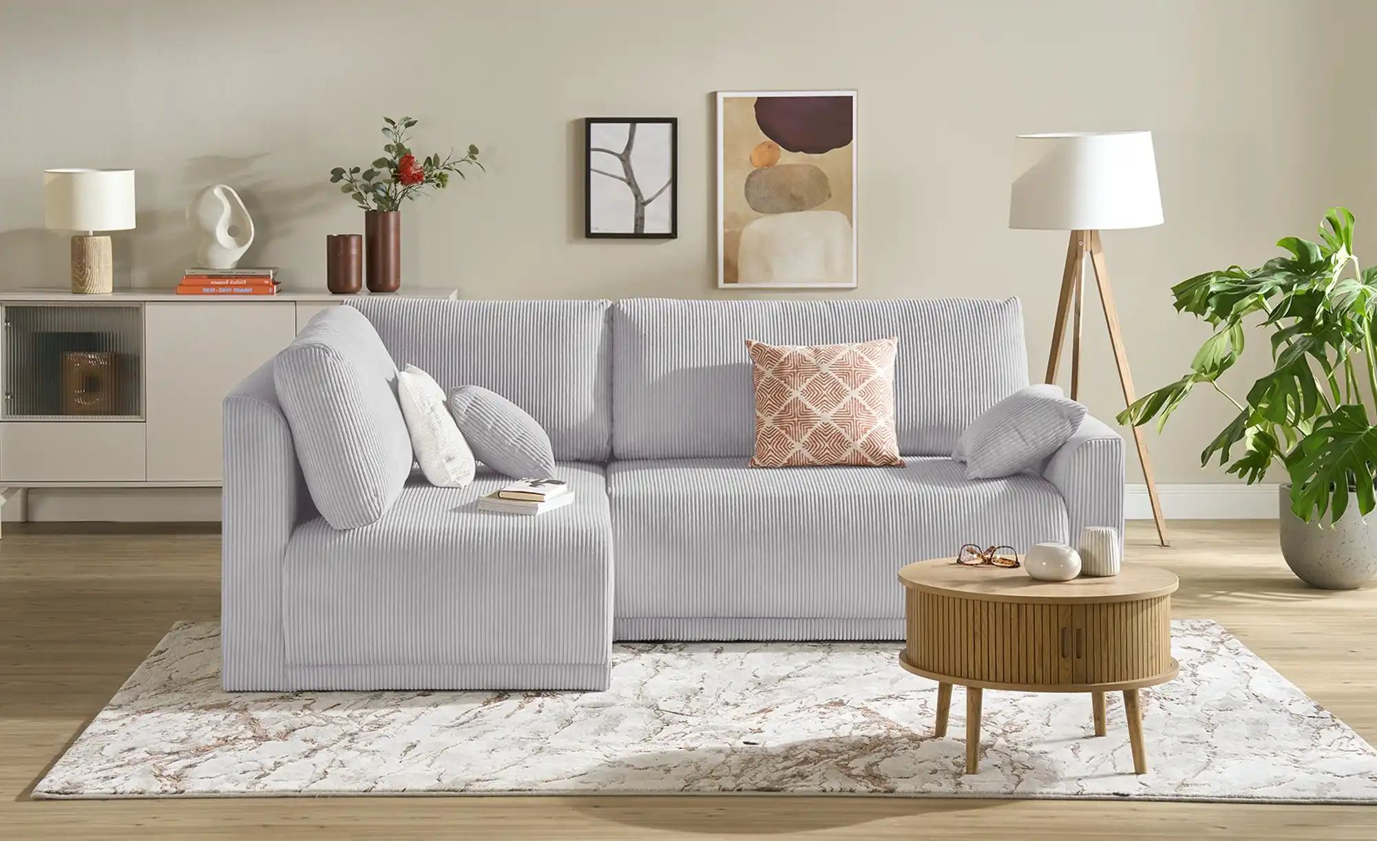 Ecksofa mit Schlaffunktion Malyn ¦ grau ¦ Maße (cm): B: 235 H: 90 T: 160.0 günstig online kaufen