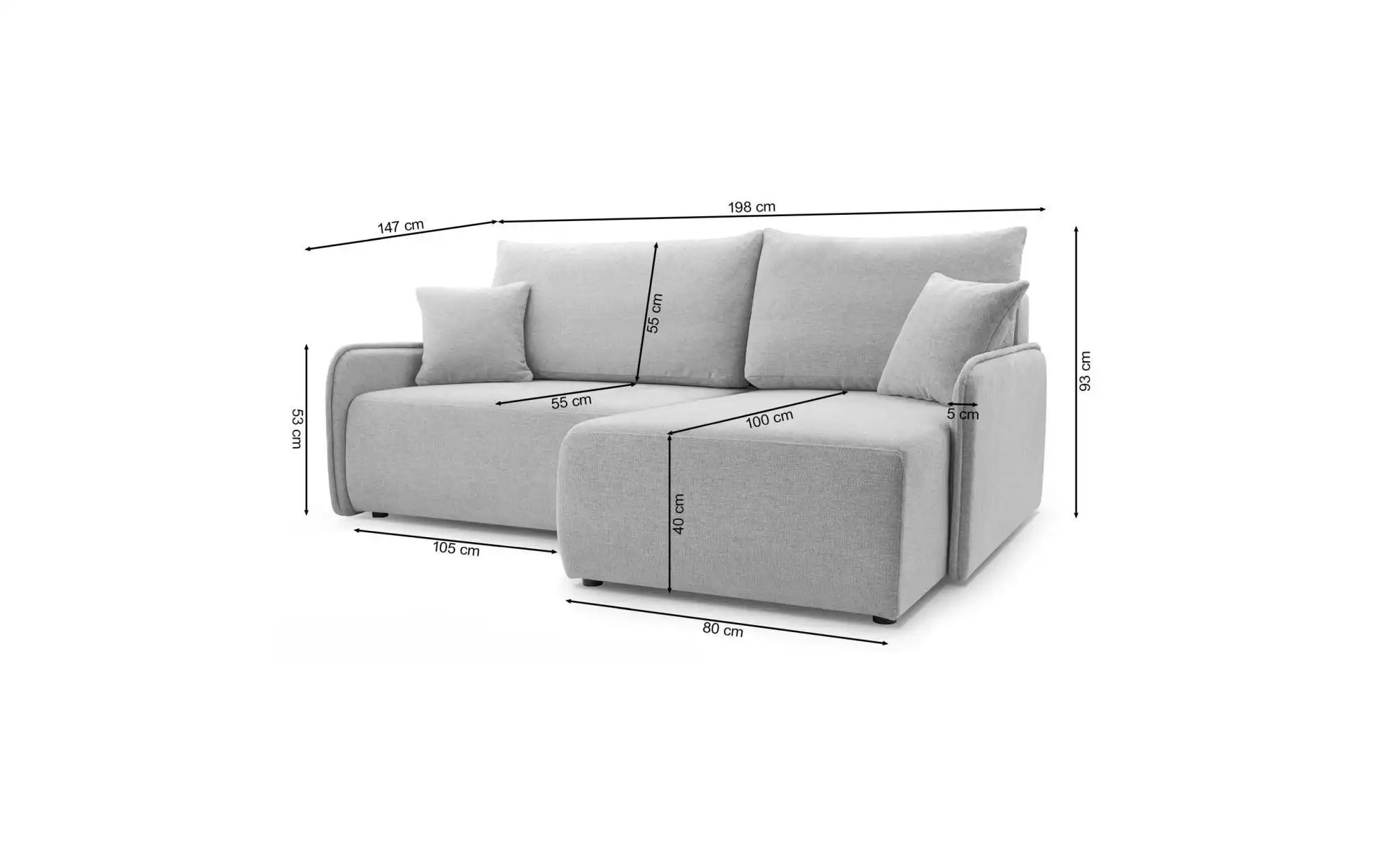 Thumbnail - Selsey Ecksofa mit Schlaffunktion Netarro ¦ blau ¦ Maße (cm): B: 198 H: 93 Polstermöbel > Sofas > Ecksofas - Höffner