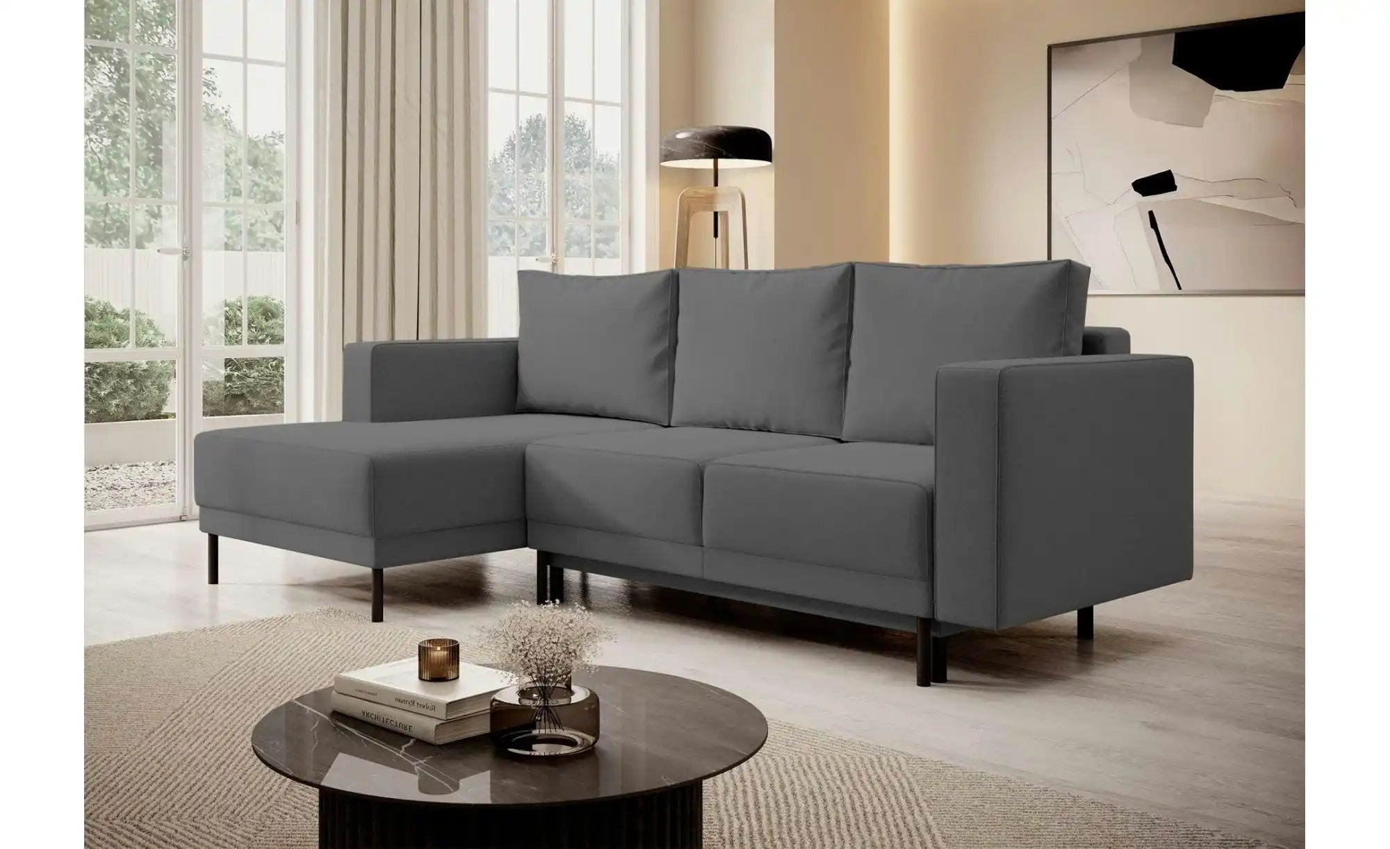 Selsey Ecksofa mit Schlaffunktion Rodario Mini ¦ grau ¦ Maße (cm): B: 241 H günstig online kaufen
