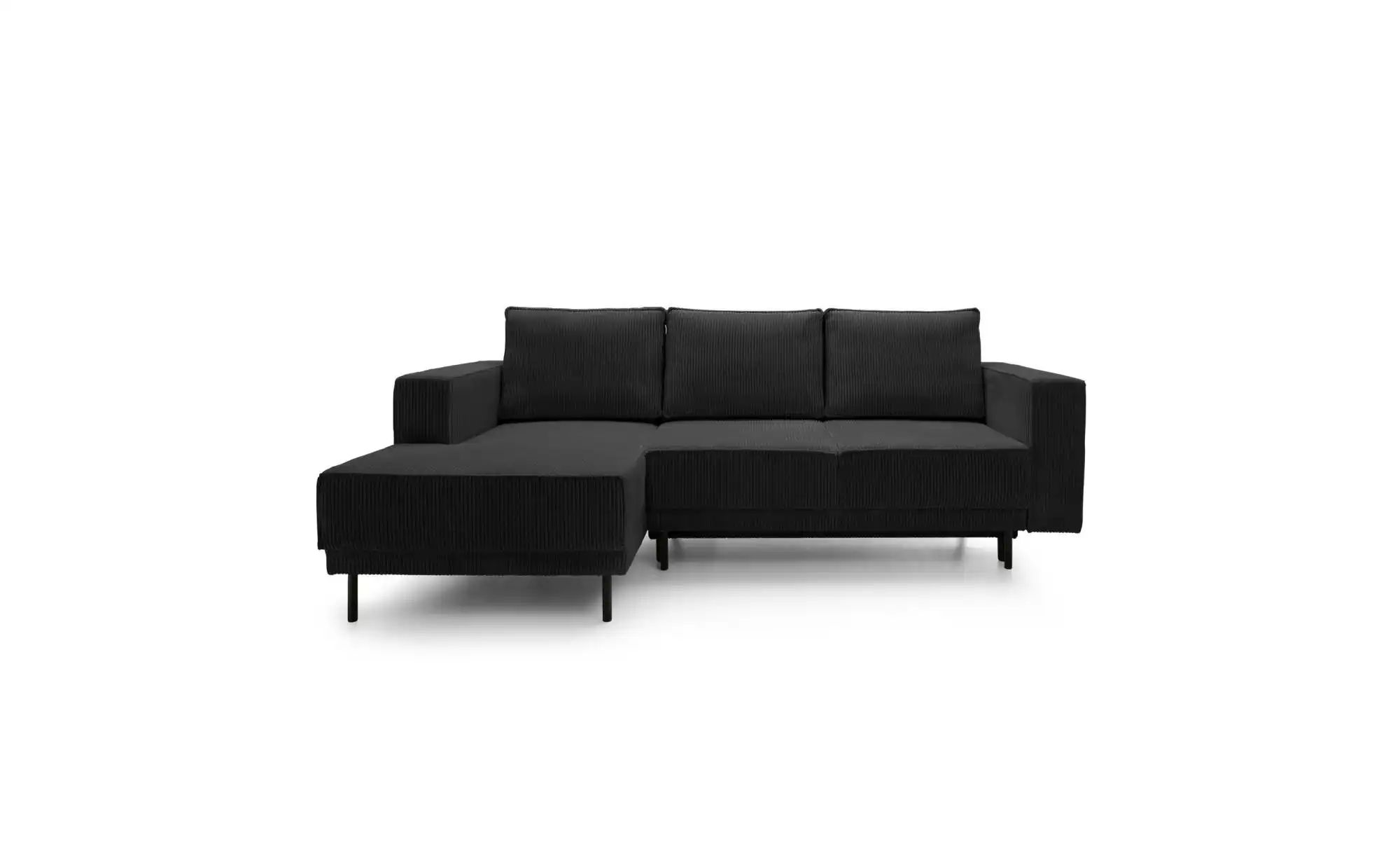 Selsey Ecksofa mit Schlaffunktion Rodario Mini  schwarz  Maße (cm): B: 241 H: 90 | 05905386075466