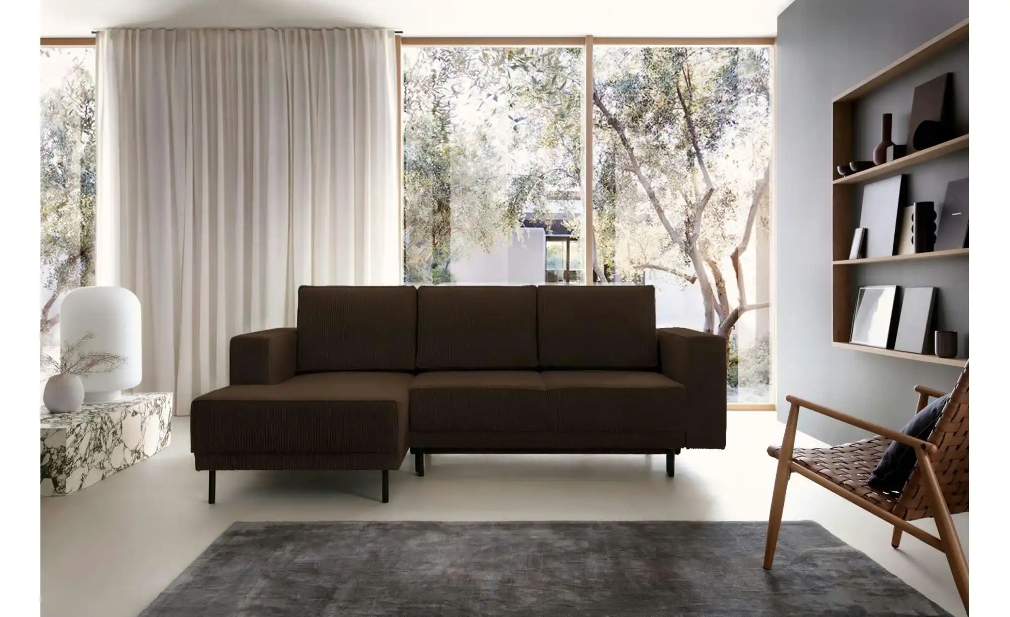 Selsey Ecksofa mit Schlaffunktion Rodario Mini ¦ braun ¦ Maße (cm): B: 241 günstig online kaufen