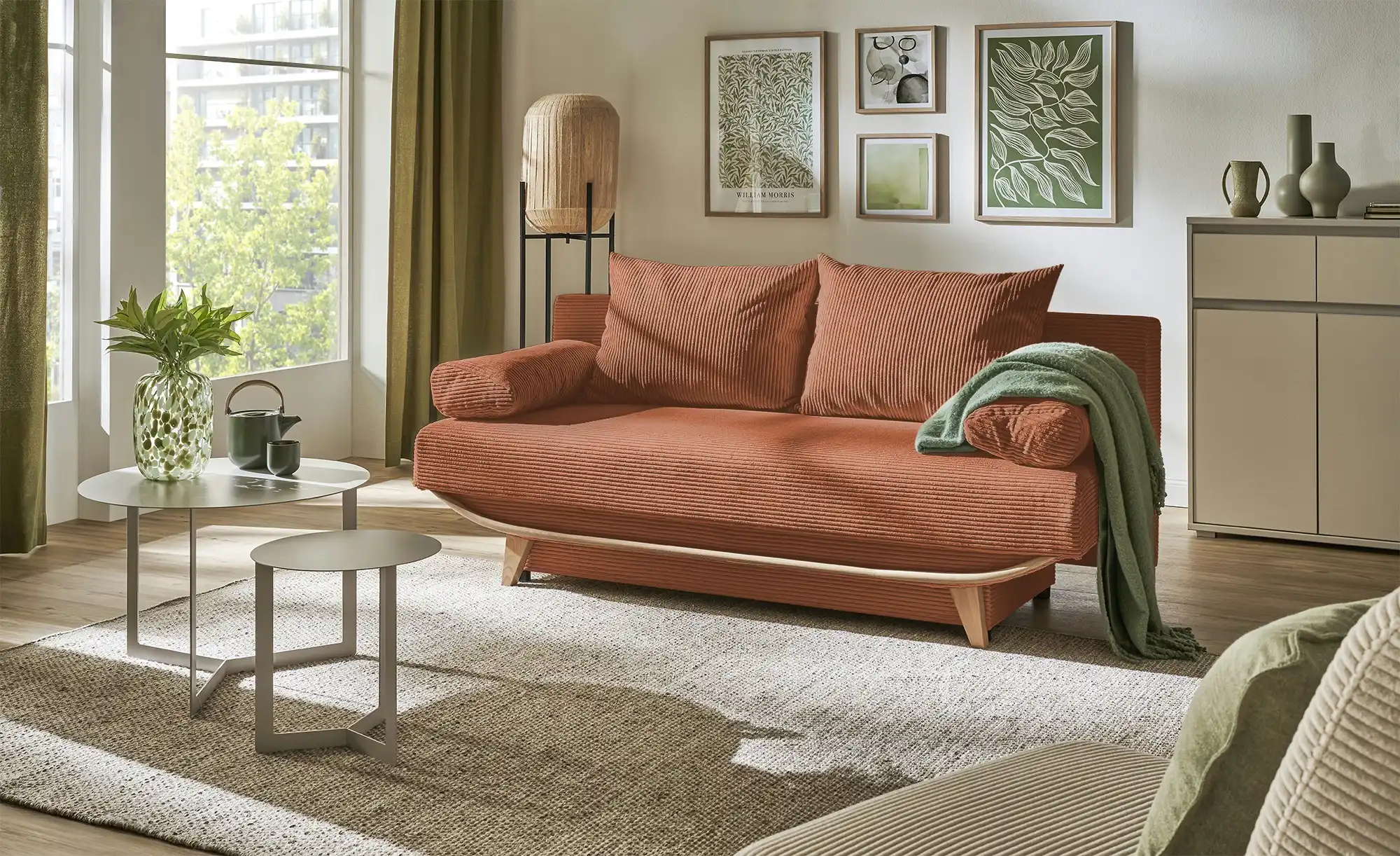 SMART Schlafsofa ODESSA Cordstoff Terracotta - Smart SMART Schlafsofa ODESSA Cordstoff - Einrichtungsbeispiel