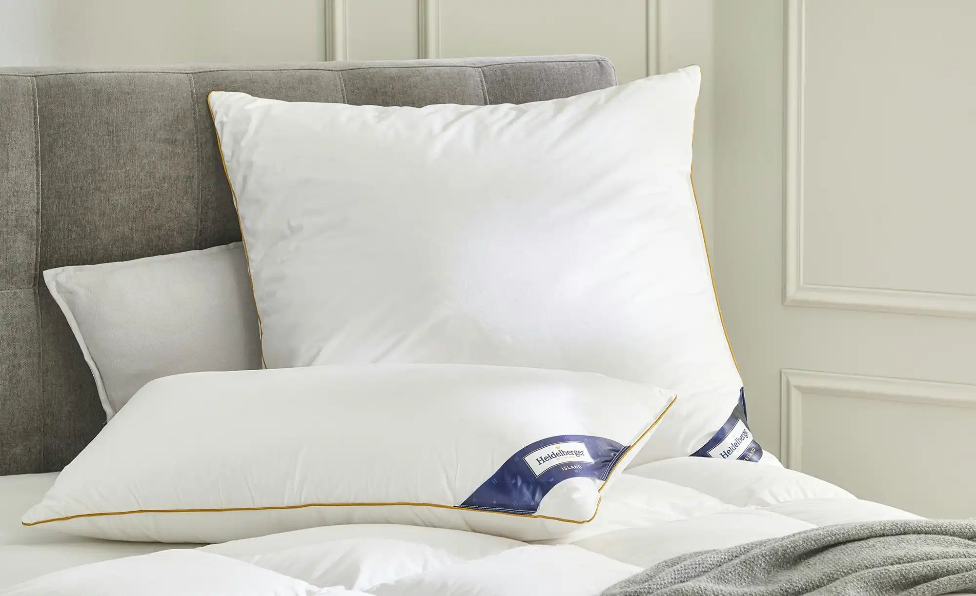 Thumbnail - Heidelberger Bettwaren 3-Kammer-Kopfkissen  Island ¦ weiß ¦ Maße (cm): B: 80 Bettwaren > Kopfkissen > Feste Kopfkissen -...