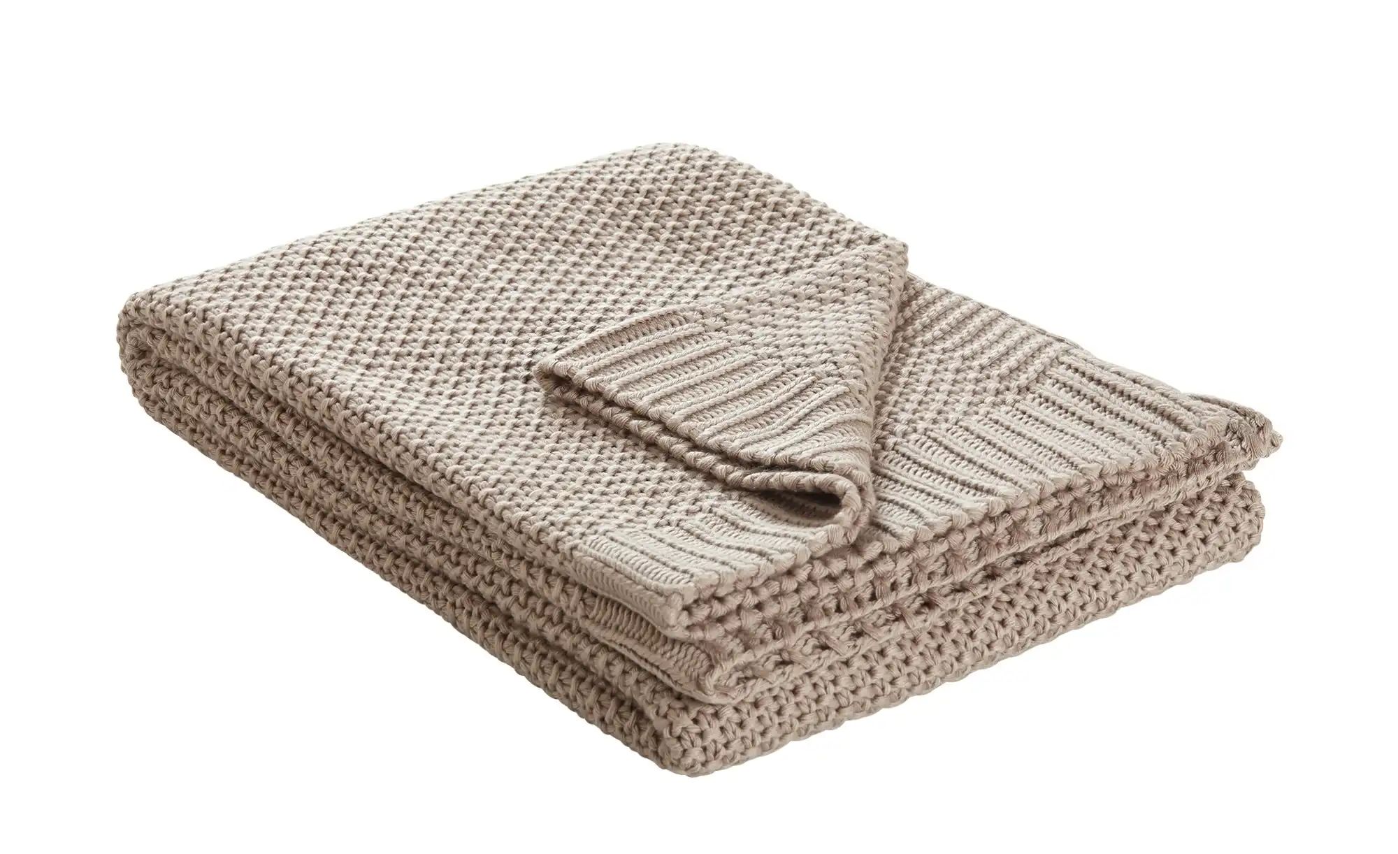 HOME STORY Strickplaid Lynn ¦ grau Dekokissen Decken Kuscheldecken Wohndecken Höffner  - Onlineshop Möbel Höffner