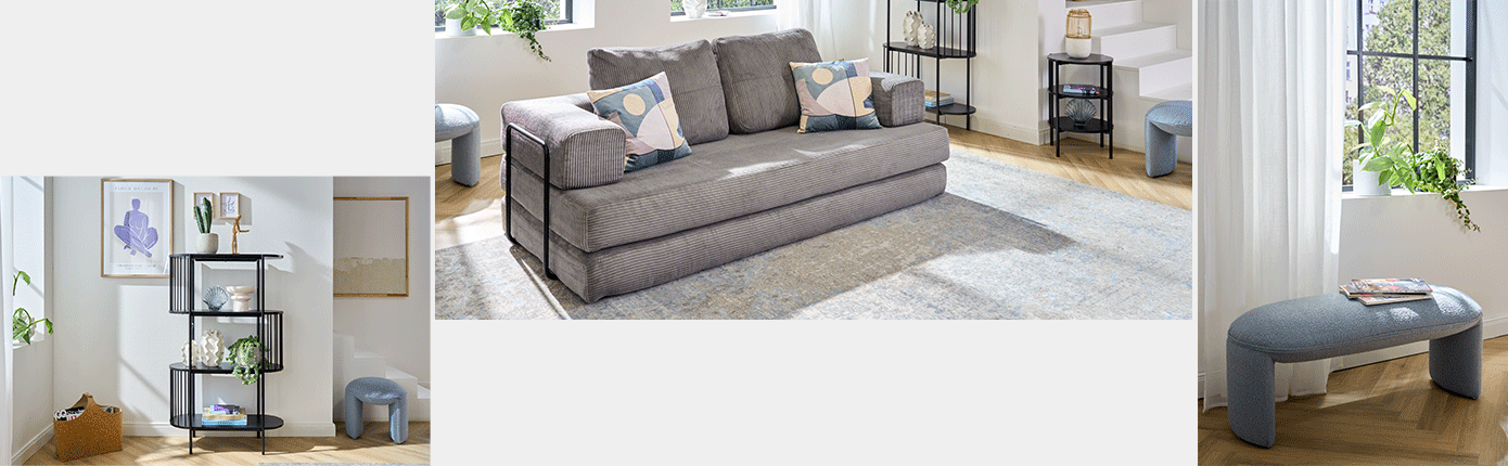 Ausklappbares Sofa mit großer Liegefläche